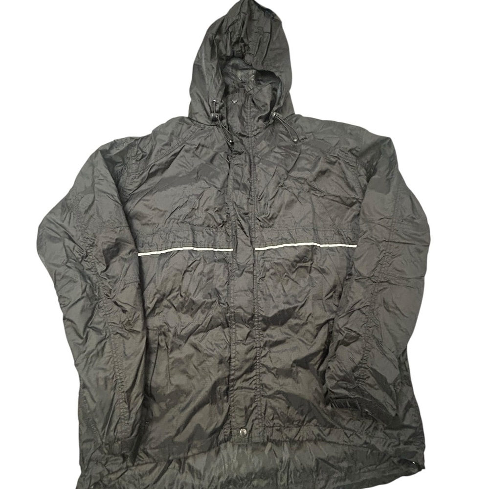 London Fog Men's Black‎ Hooded Rainsuit Jacket and Pants Combo XL